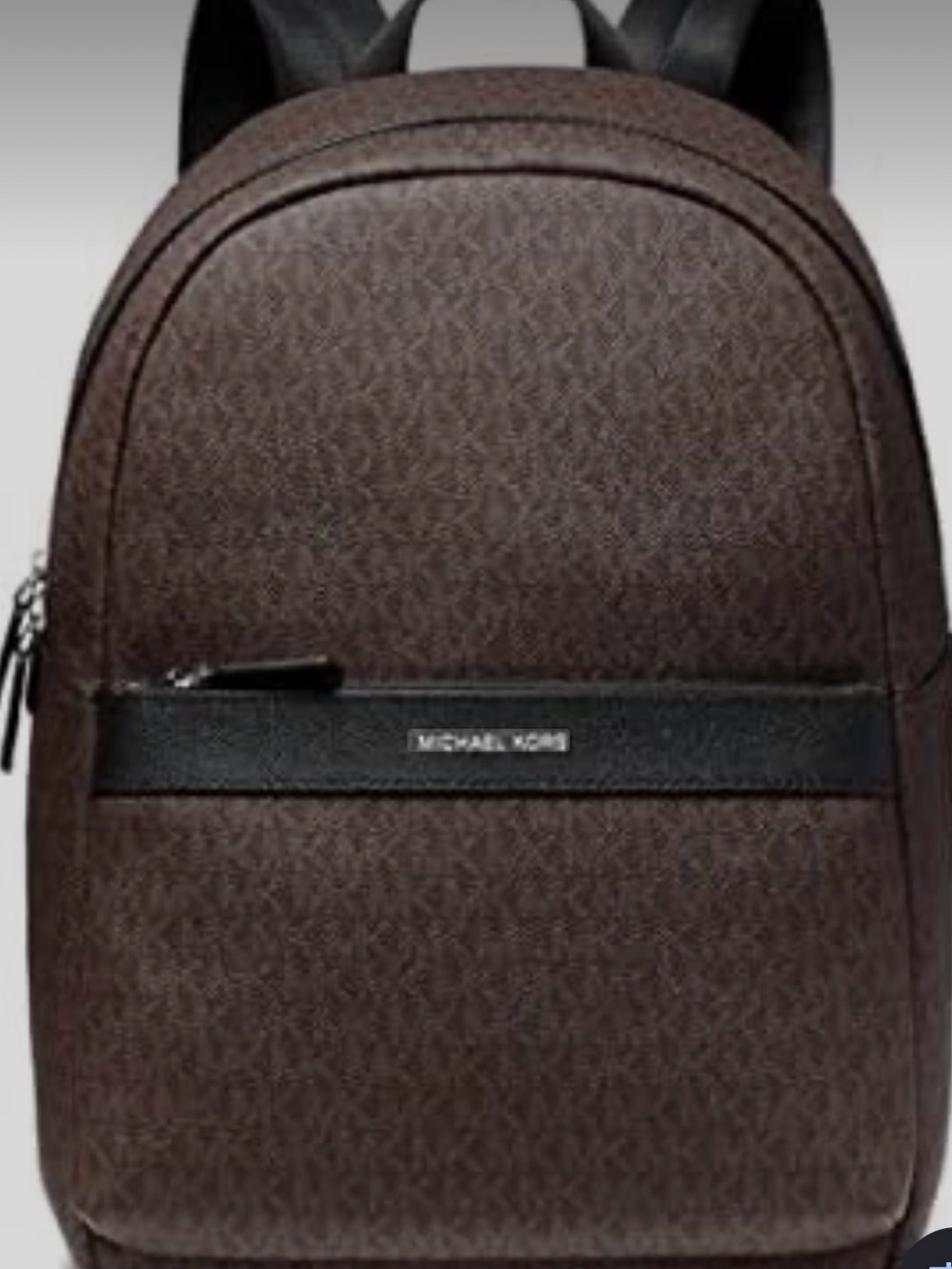 Michael Kors Brown Logo Backpack with Black Trim
